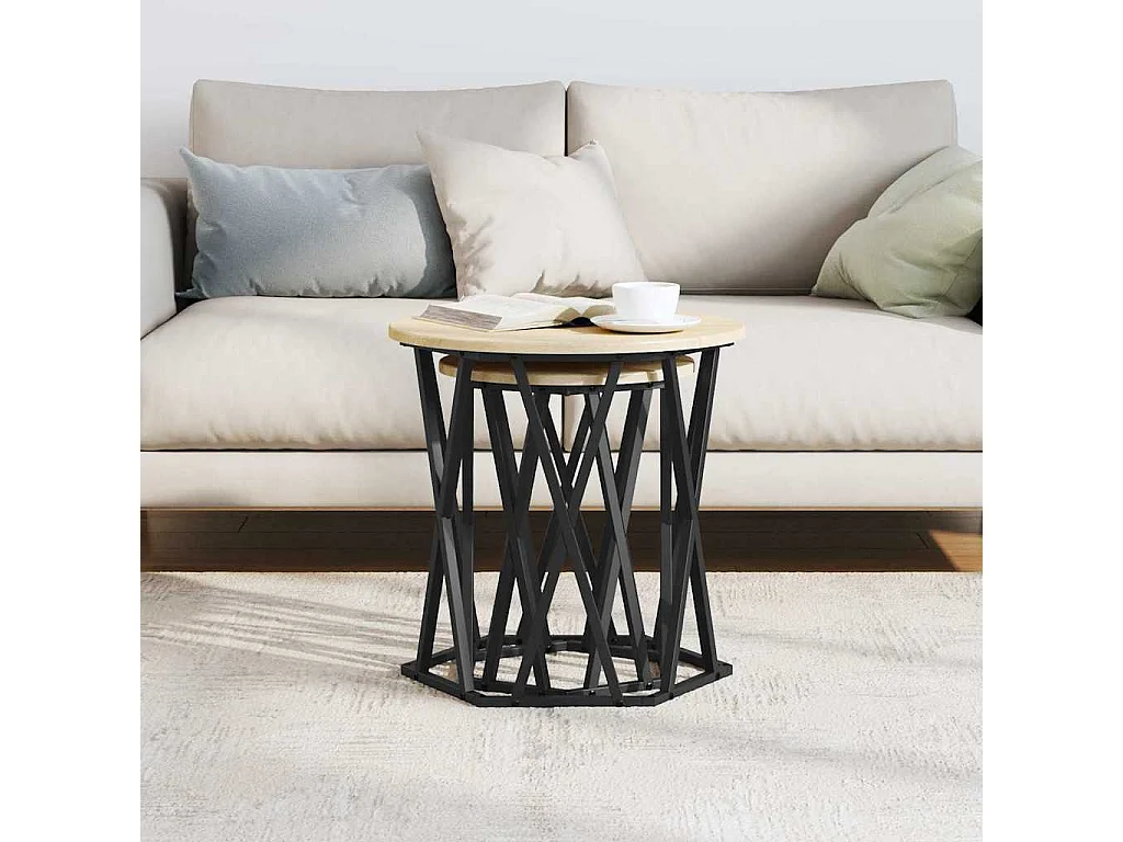 Table basse 2 pièces Chêne sonoma 50 x 50 x 50 cm