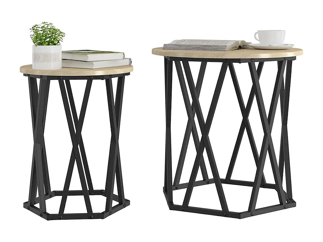 Table basse 2 pièces Chêne sonoma 50 x 50 x 50 cm