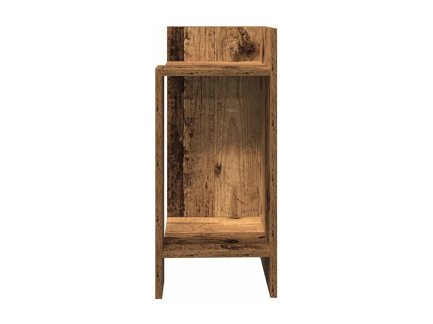 Tables d'appoint 2 pièces avec étagère vieux bois 25,5x27x60 cm