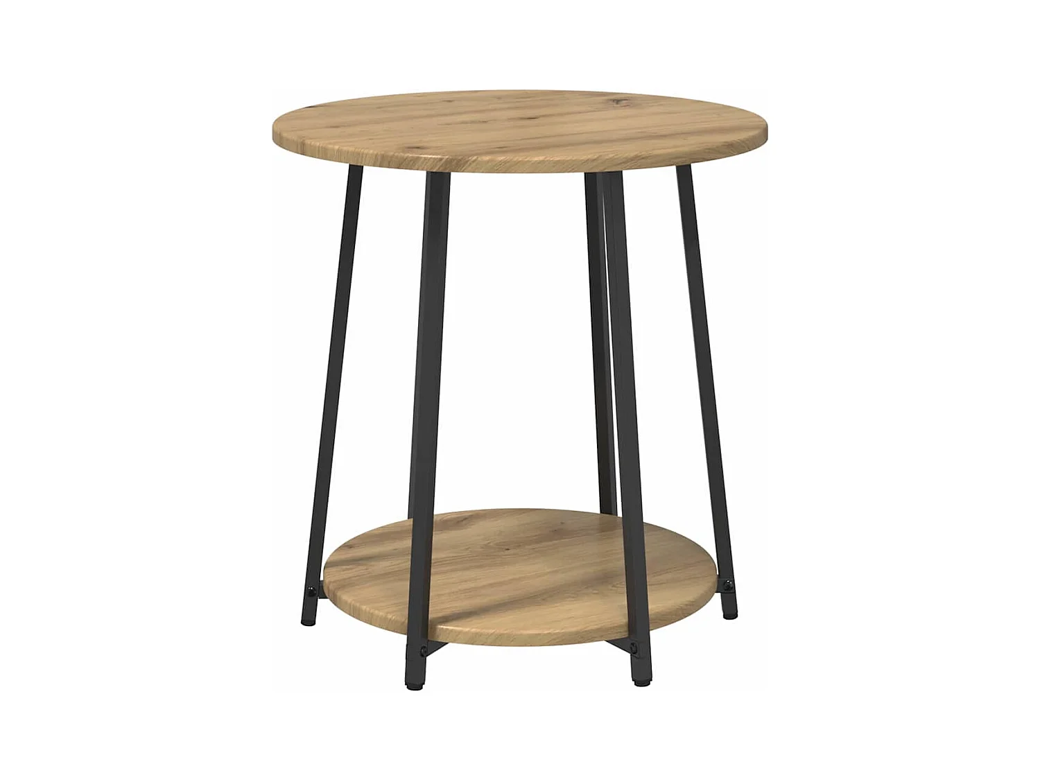 Ensemble de tables d'appoint 2 pièces Chêne artisanal et noir