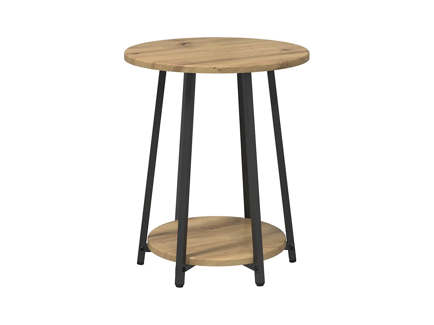 Ensemble de tables d'appoint 2 pièces Chêne artisanal et noir