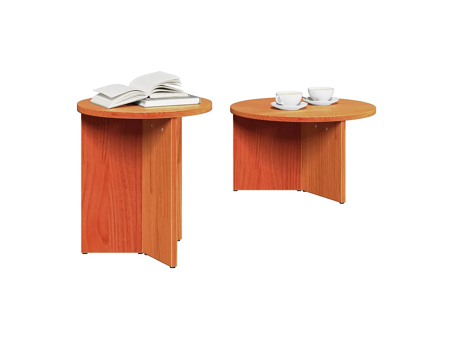 Table basse 2 pièces Marron cire 49 x 49 x 28 cm