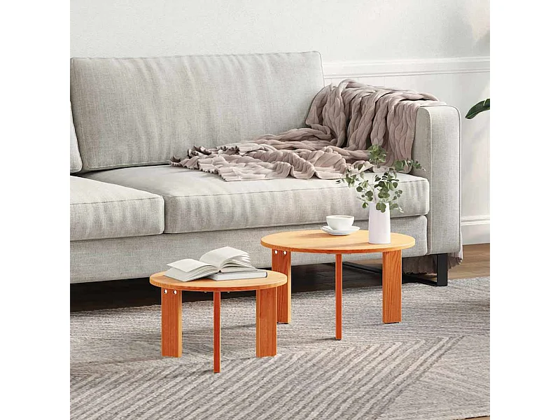 Table basse 2 pièces Marron cire 47,5 x 47,5 x 27 cm