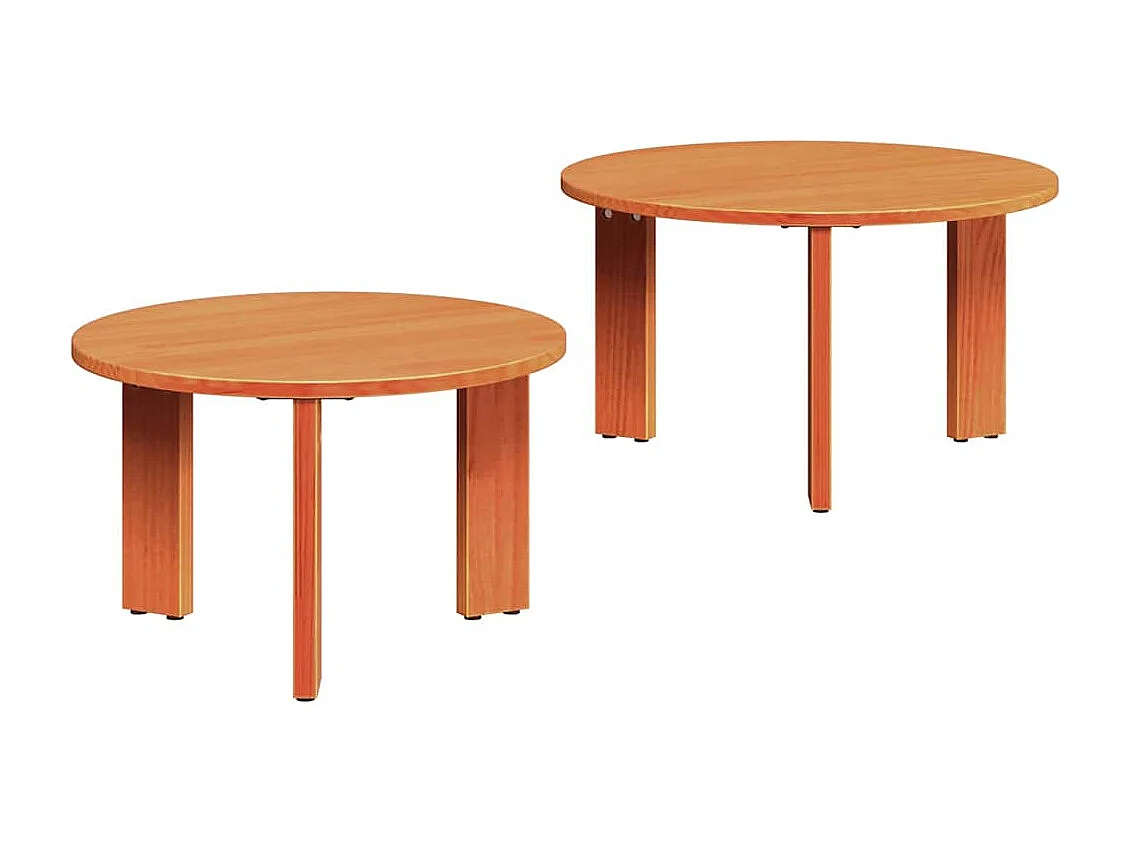 Mesa de Café 2 piezas Marrón cera 47.5 x 47.5 x 27 cm