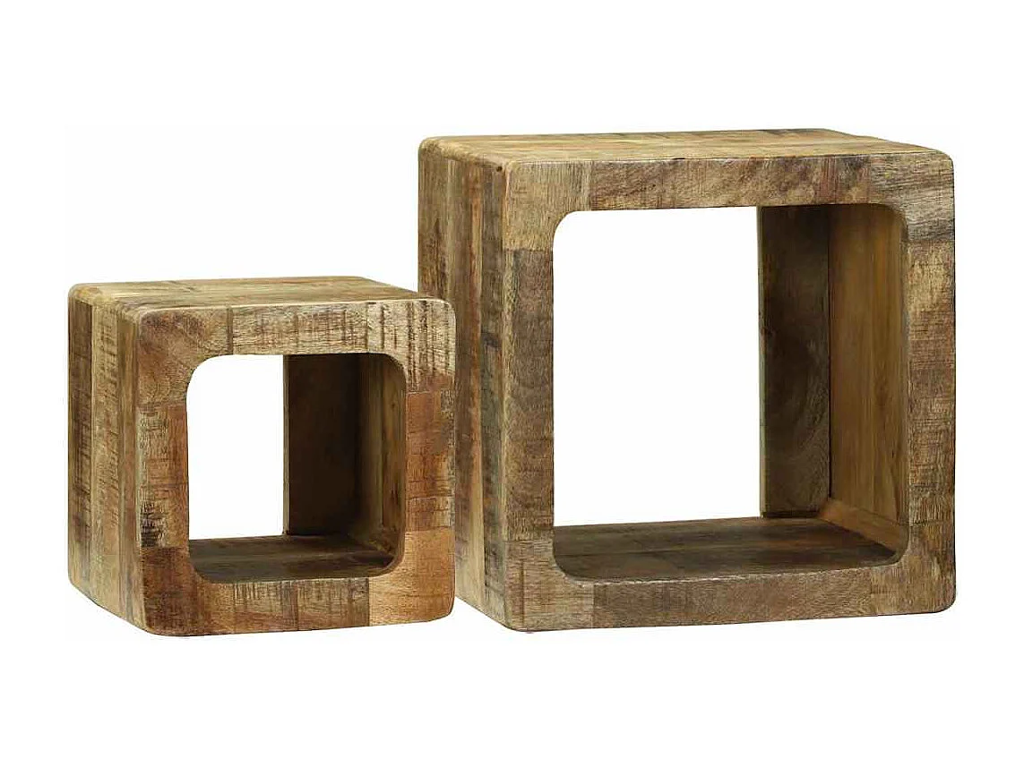 Unidad de Televisión 2 piezas Marrón Madera maciza de mango rugosa