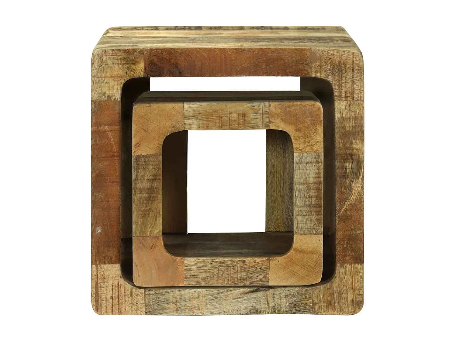 Unidad de Televisión 2 piezas Marrón Madera maciza de mango rugosa