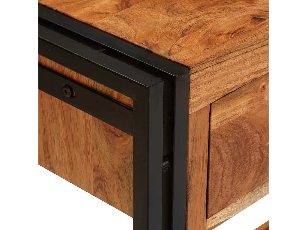 Tables d'appoint avec tiroir 2 pièces Marron Bois d'Acacia Massif