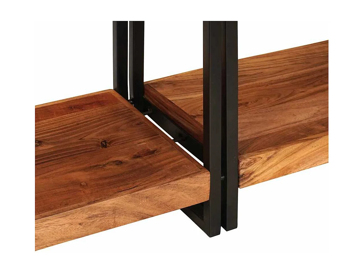 Mesas consola con cajón 2 piezas Marrón Madera de Acacia Sólida