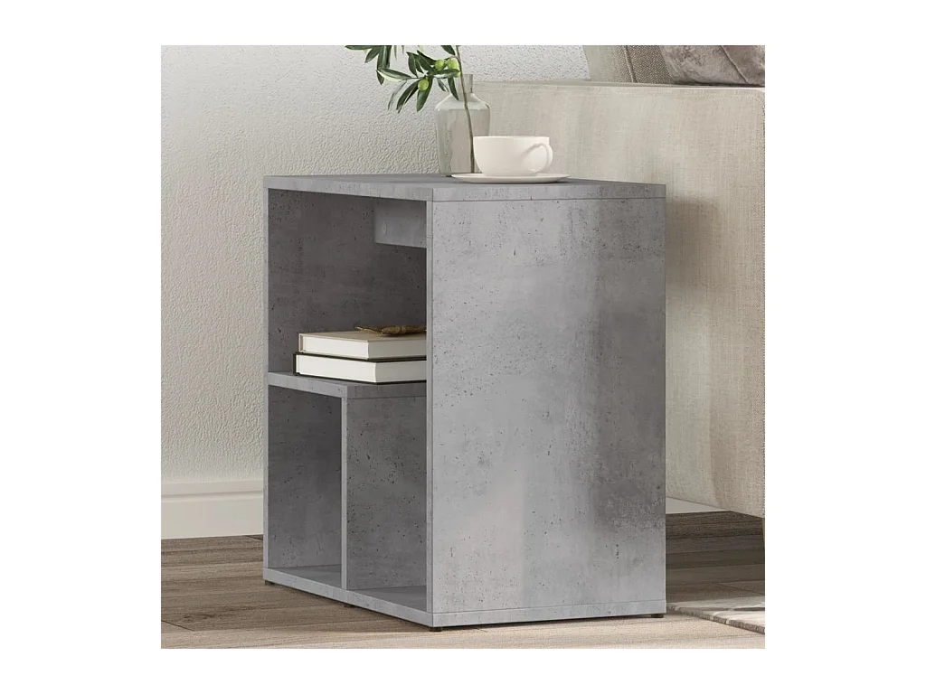 Tables d'appoint 2 pièces gris béton 50x30x50 cm bois d'ingénierie