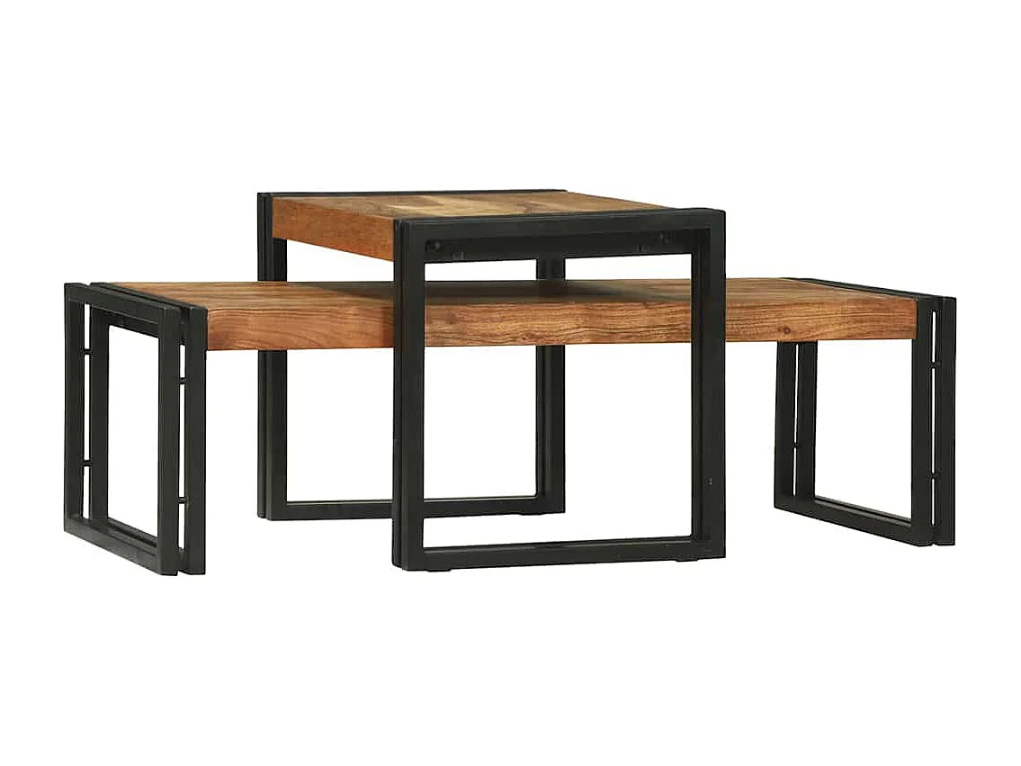 Salontafel 2 pcs Bruin 48 x 40 x 40 cm Massief acaciahout