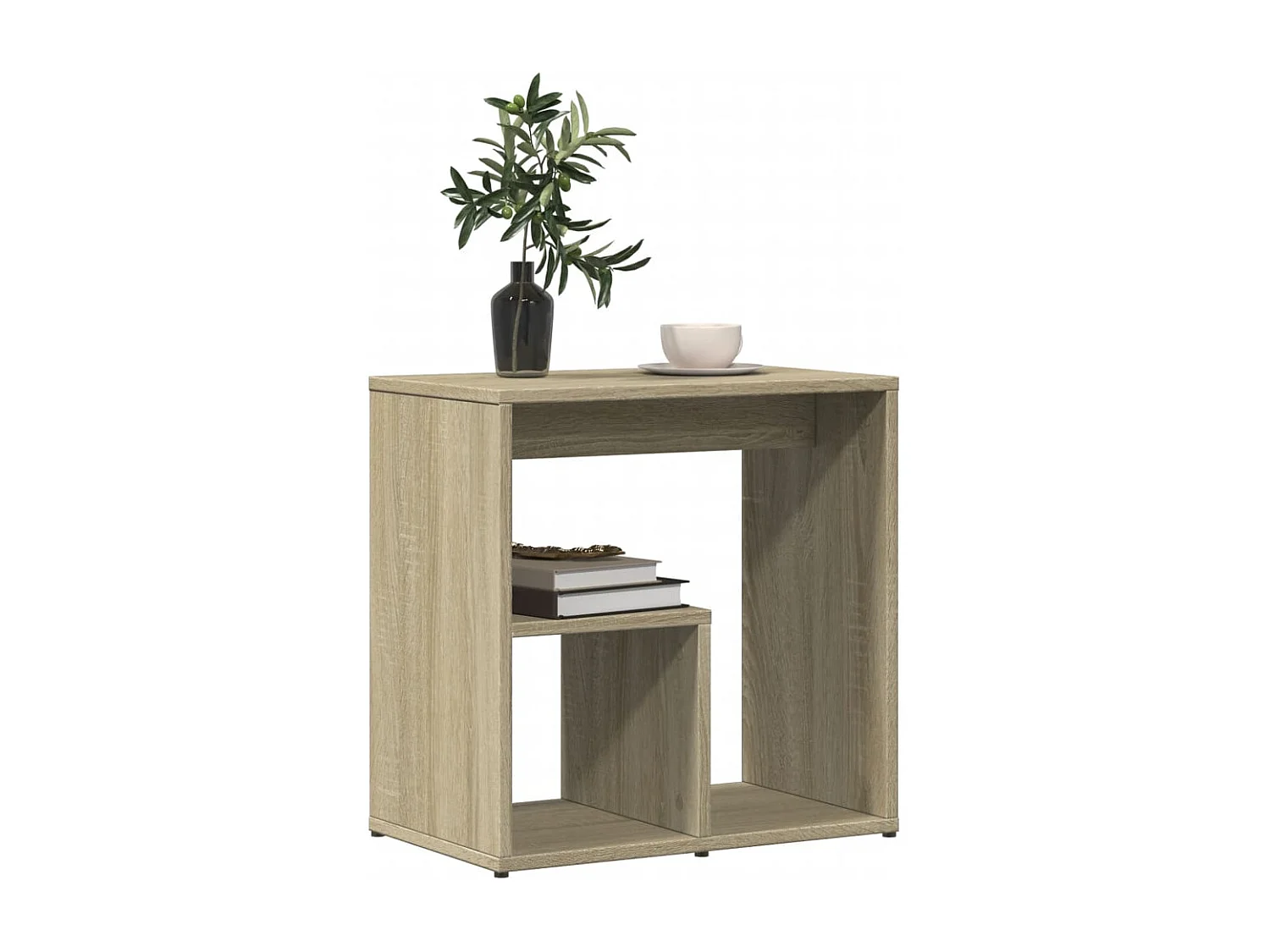 Mesa auxiliar 2 uds madera ingeniería roble Sonoma 50x30x50 cm