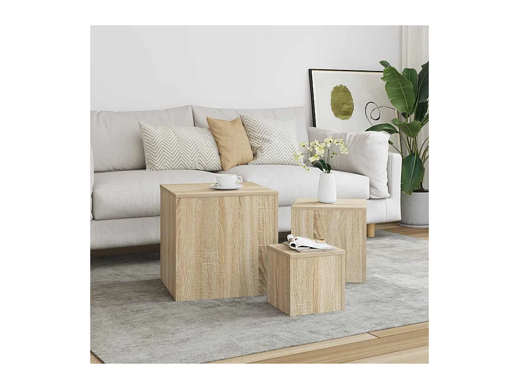 Tables d'appoint 3 pièces Chêne Sonoma Aggloméré