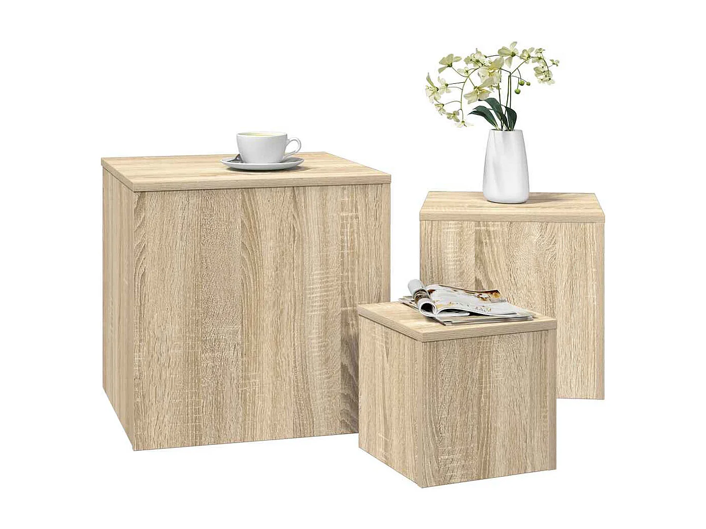 Tables d'appoint 3 pièces Chêne Sonoma Aggloméré