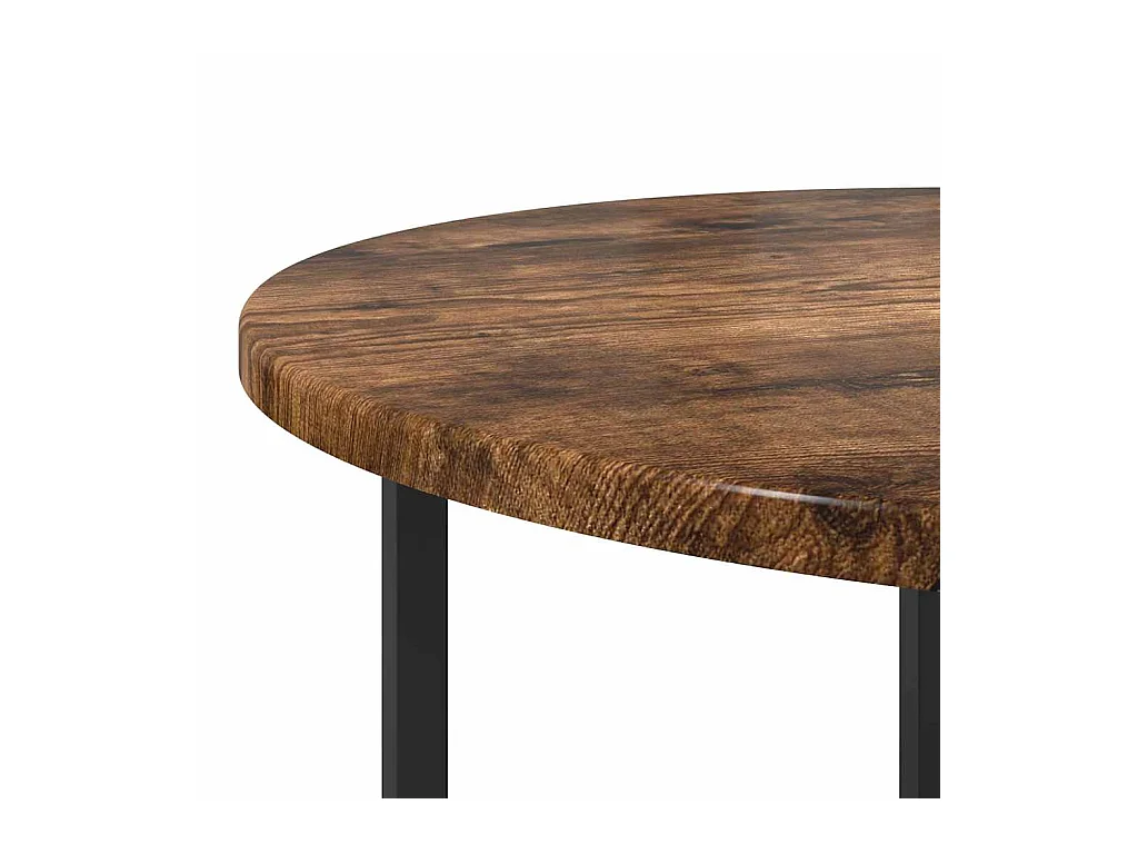 Ensemble de tables d'appoint 2 pièces Chêne fumé et noir