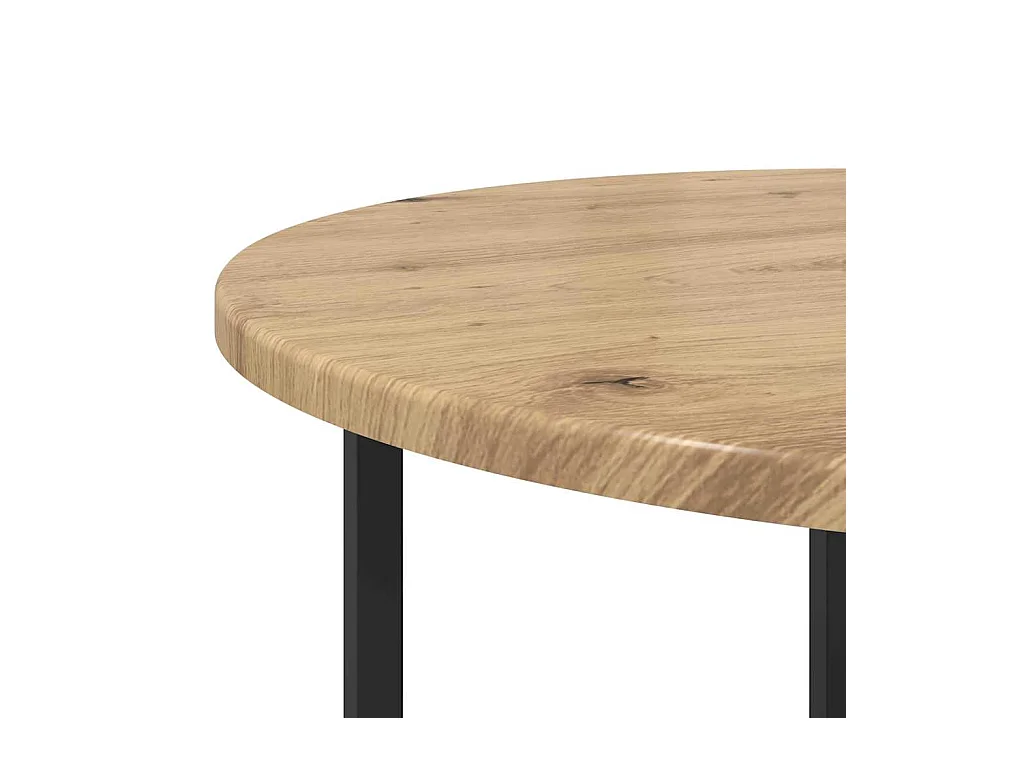 Ensemble de tables d'appoint 2 pièces Chêne artisanal et noir