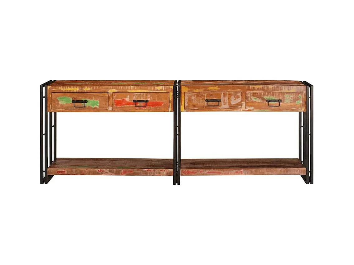 Tables d'appoint 2 pièces Multicolore Bois massif de récupération