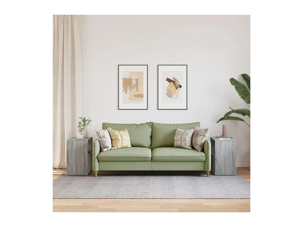 Tables d'appoint 2 pièces sonoma gris 50x30x50cm bois d'ingénierie