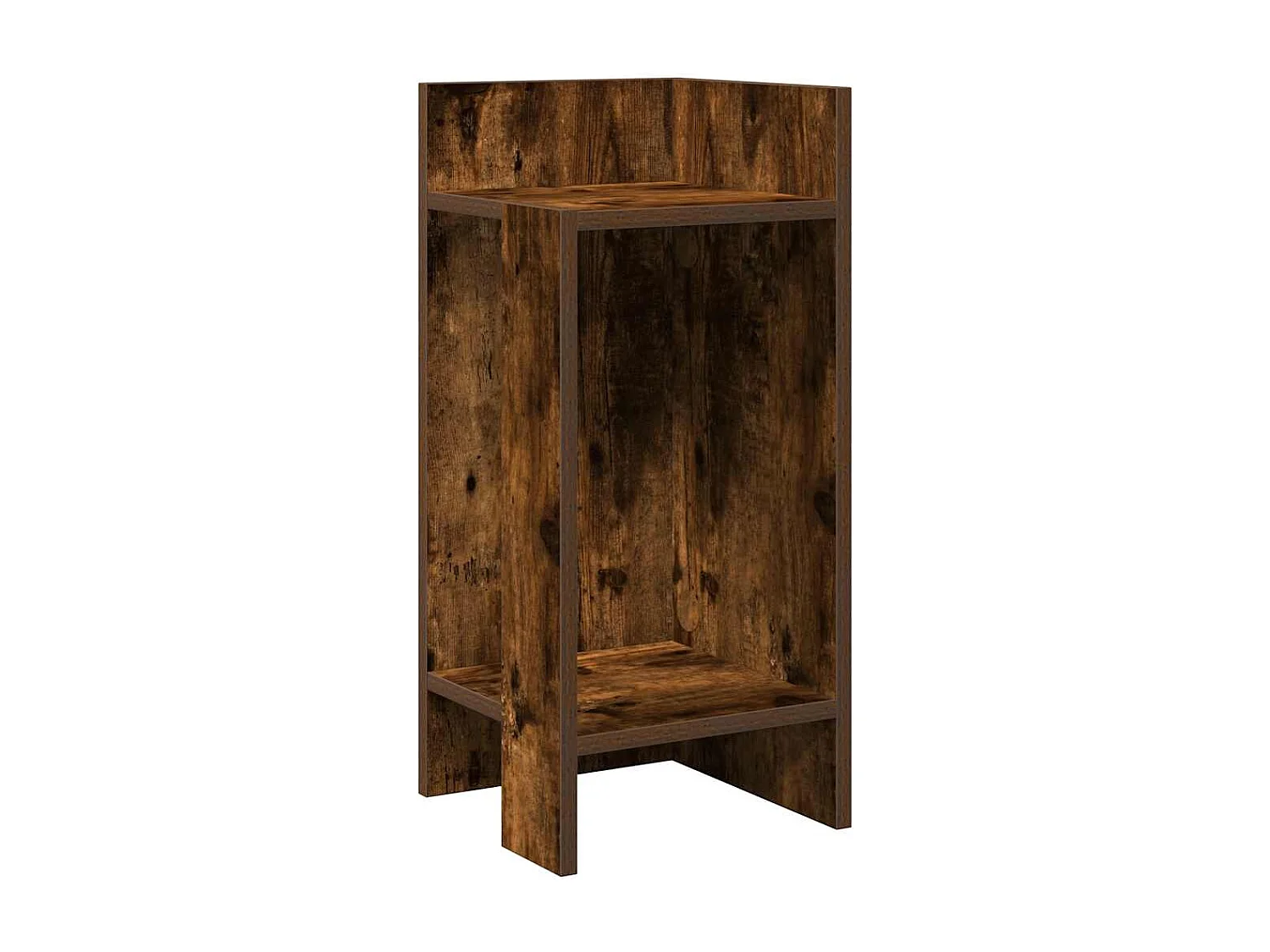 Mesas auxiliares 2 uds con estante ahumado roble 25,5x27x60 cm