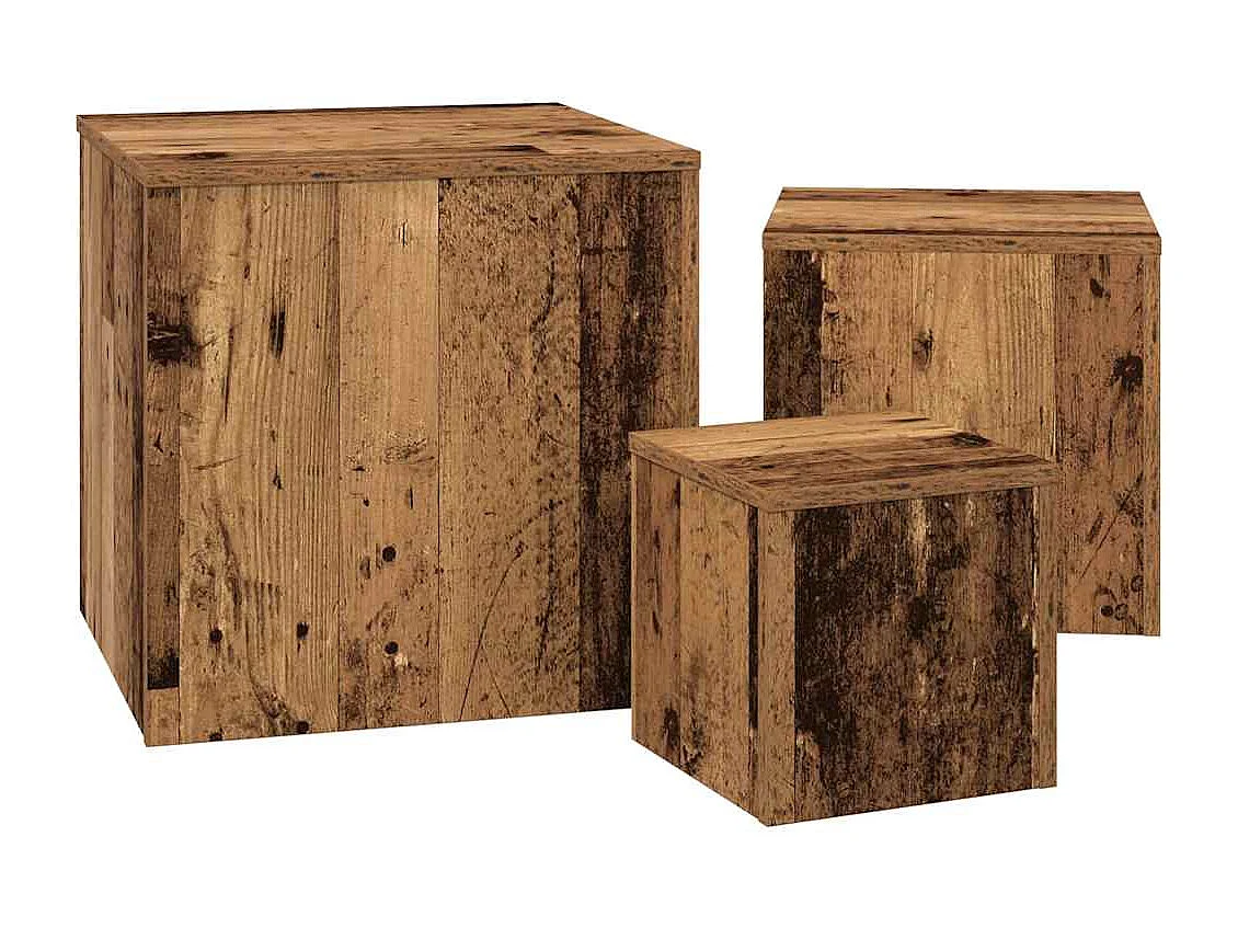 Tables d'appoint 3 pièces chêne artisanal bois d'ingénierie