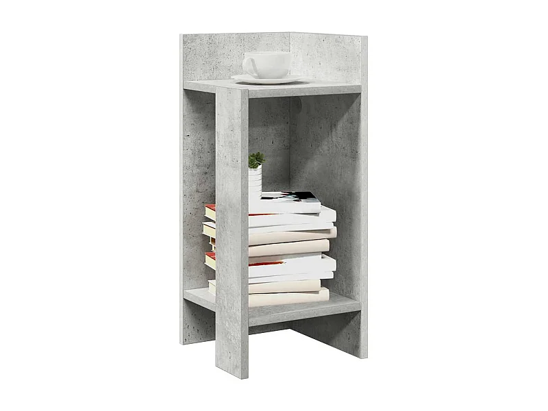 Bijzettafels 2 st met plank 25,5x27x60 cm betongrijs