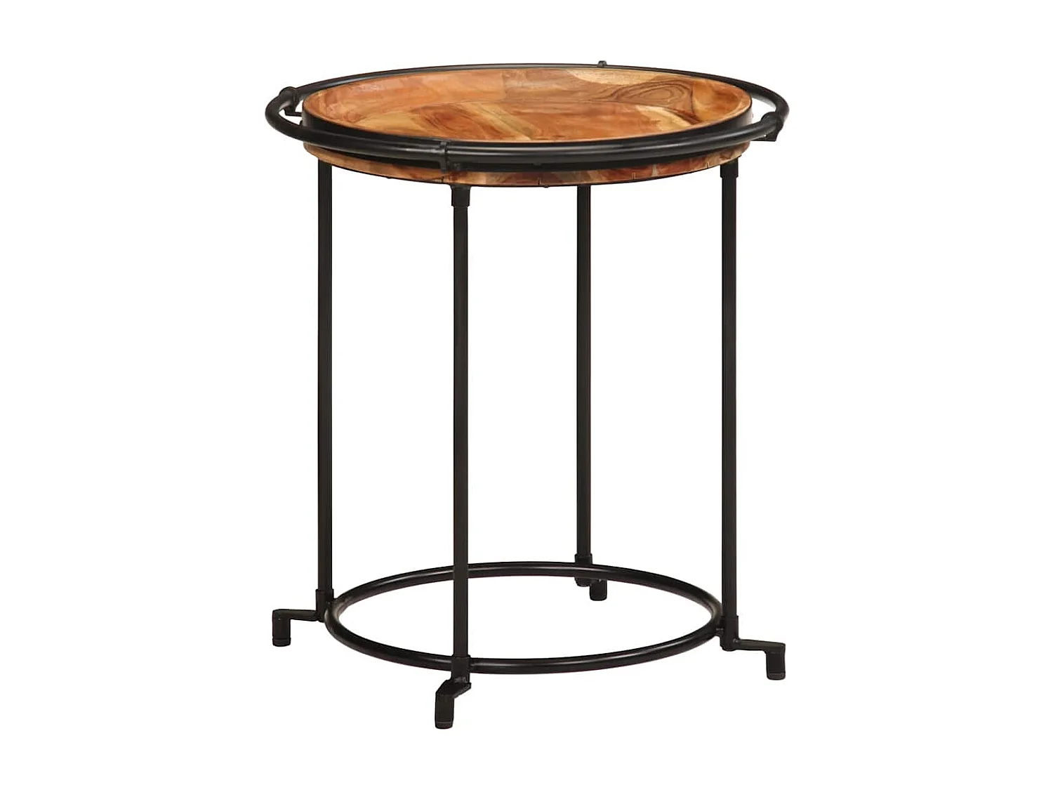 Ensemble de table d'appoint 2 pièces bois massif d'acacia