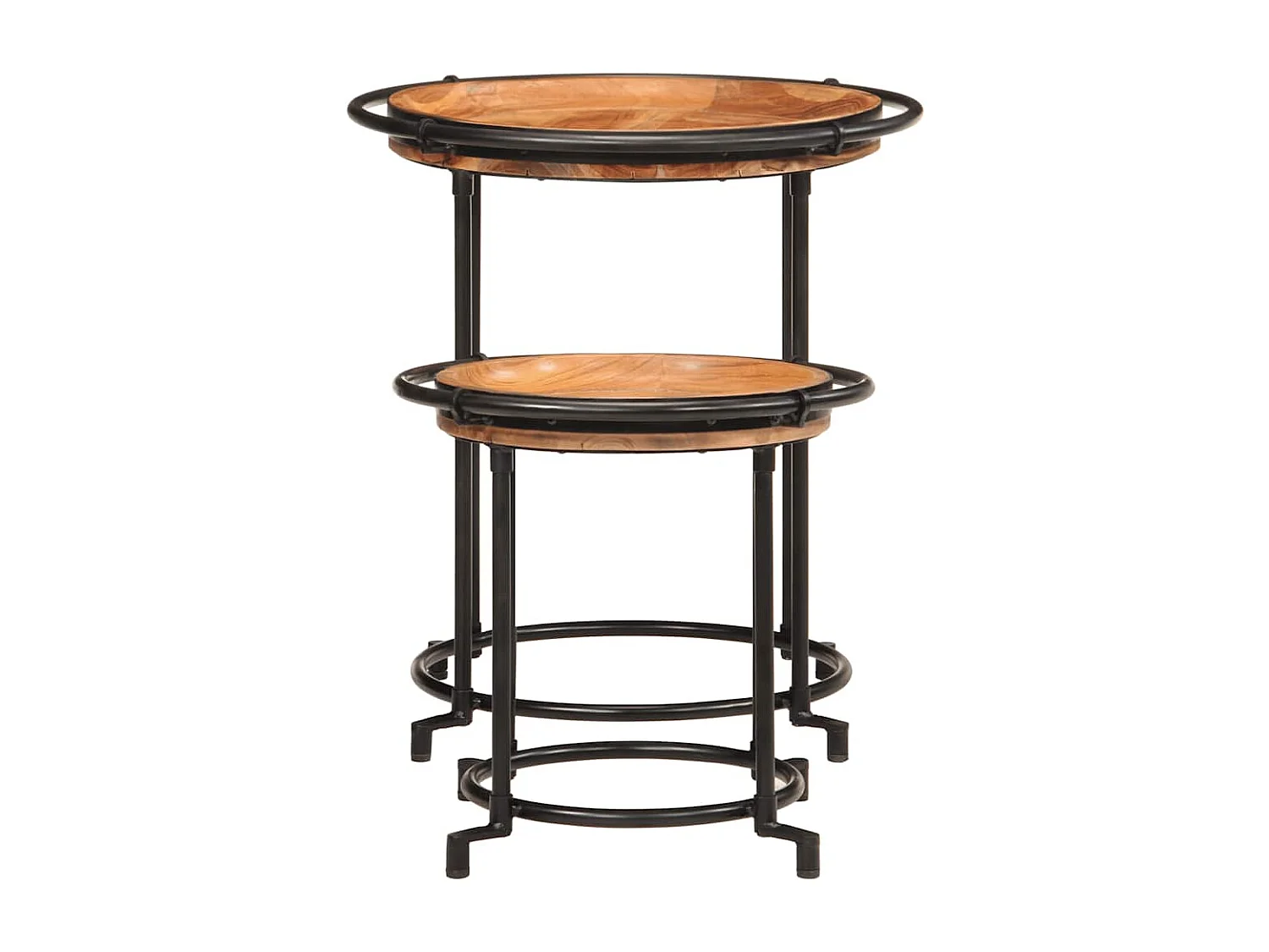 2 peças Conjunto de mesa de apoio madeira de acácia maciça