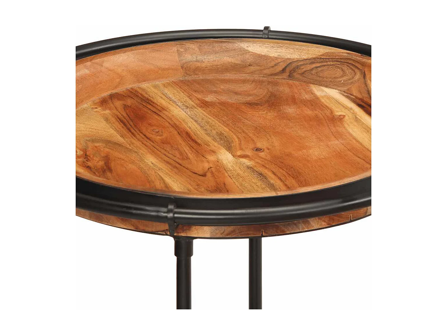 2 peças Conjunto de mesa de apoio madeira de acácia maciça