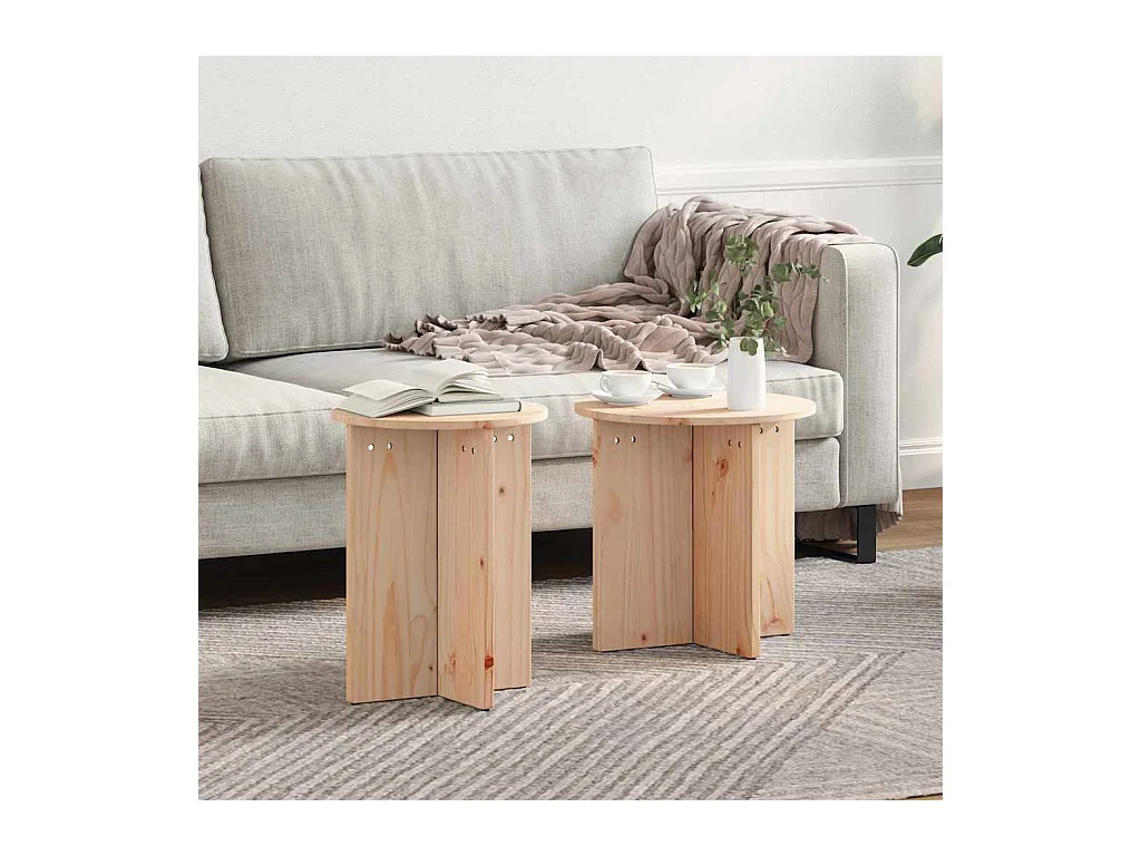 Table basse 2 pièces Naturel 41,5 x 41,5 x 41 cm