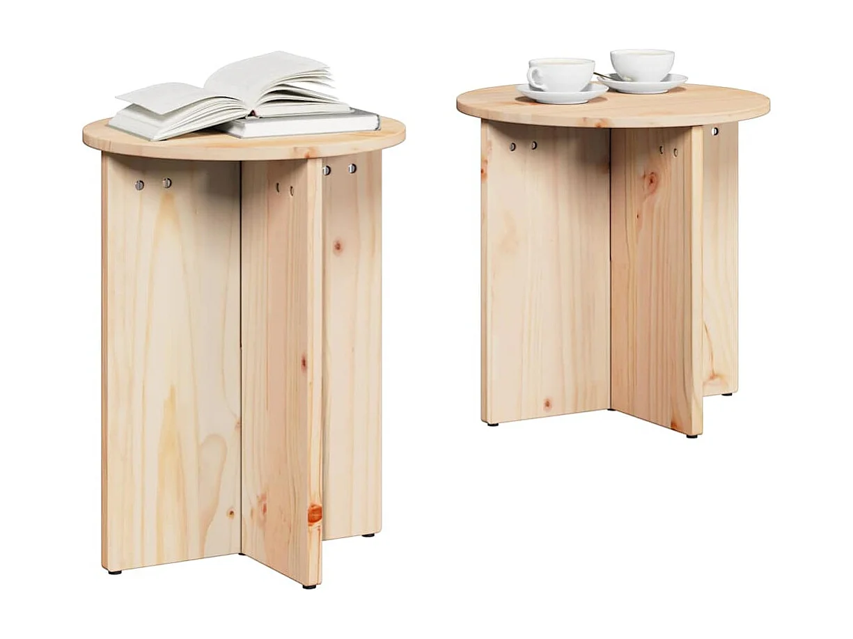 Mesa de Café 2 piezas Natural 41.5 x 41.5 x 41 cm