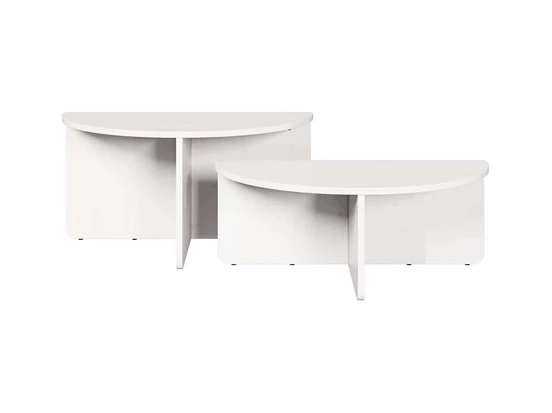 Table basse 2 pièces Blanc 79 x 39,5 x 40 cm Bois massif en pin