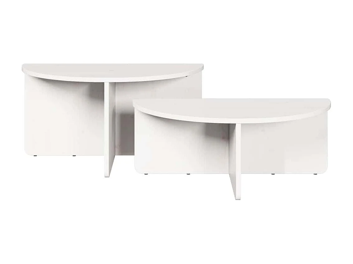 Table basse 2 pièces Blanc 79 x 39,5 x 40 cm Bois massif en pin