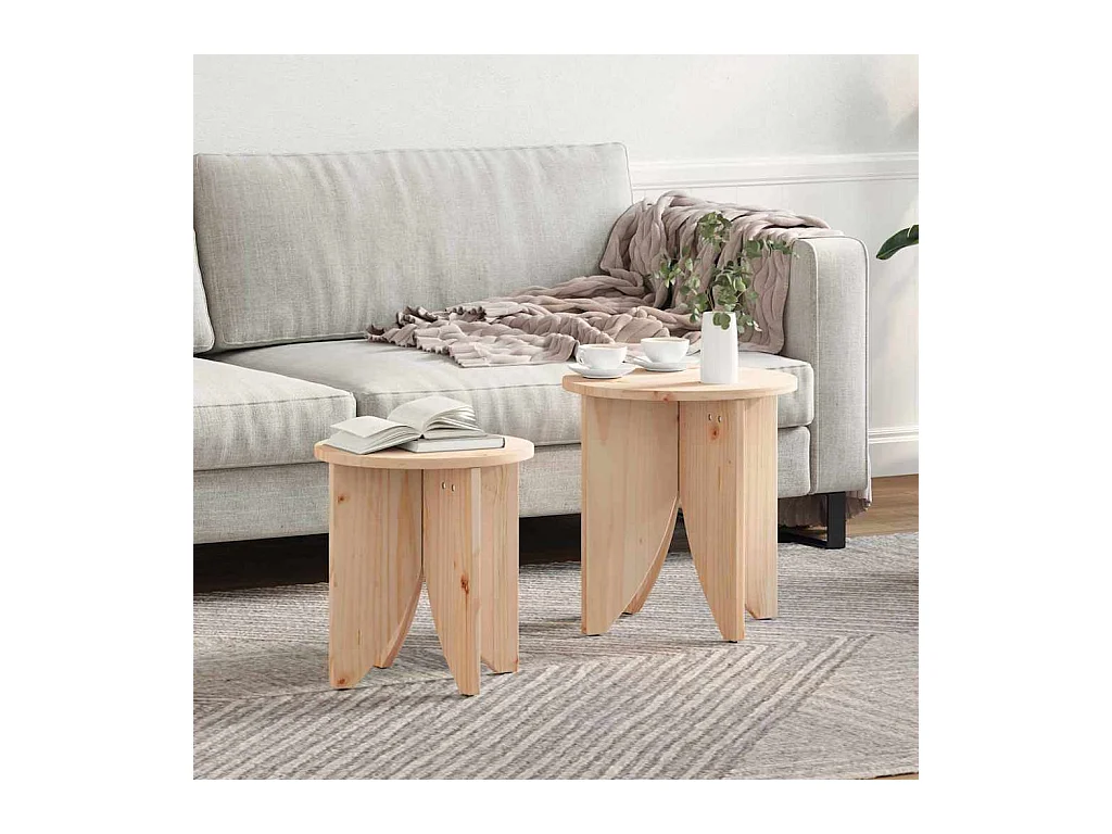 Table basse 2 pièces Naturel 41,5 x 41,5 x 44 cm