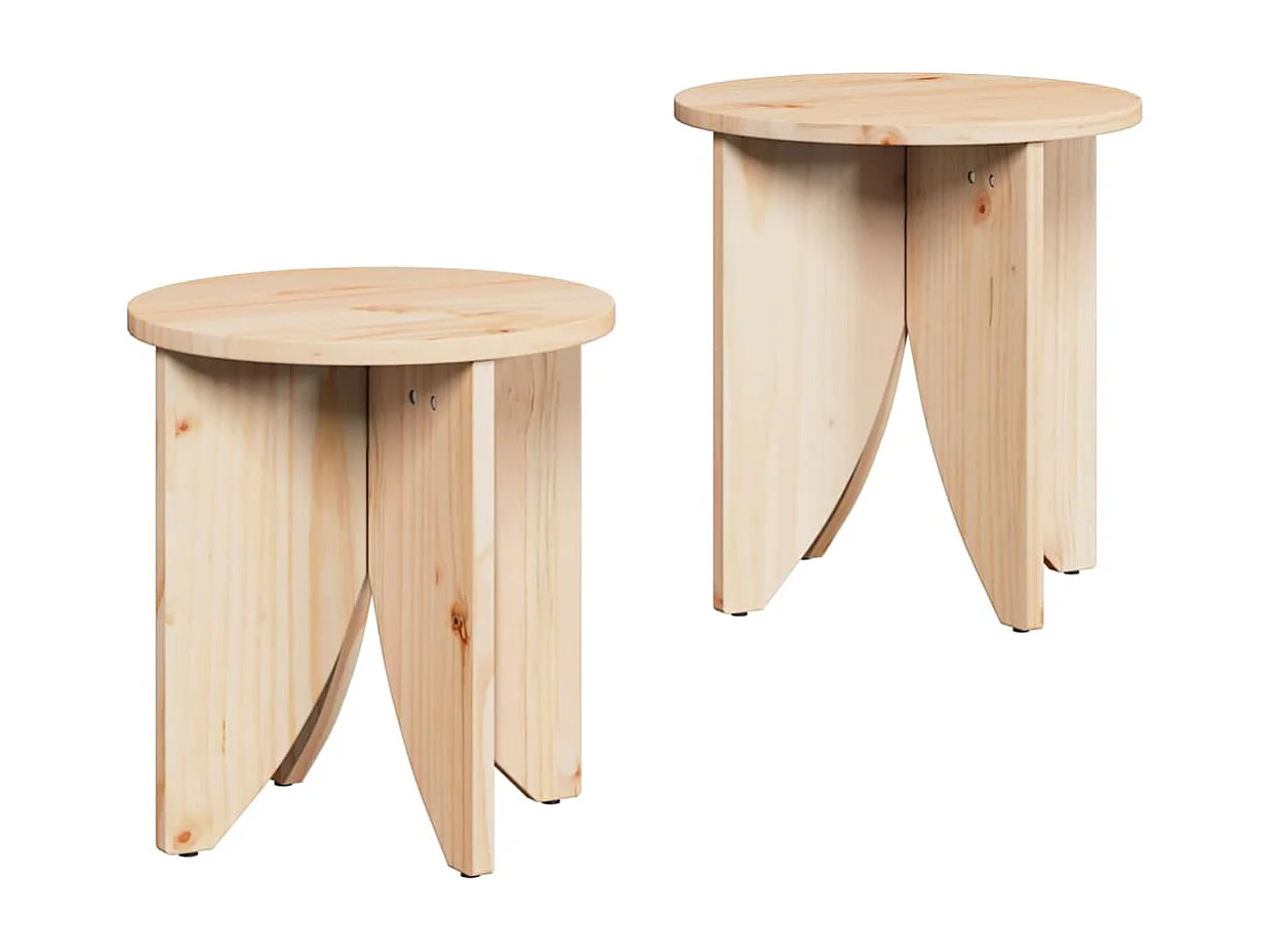 Table basse 2 pièces Naturel 41,5 x 41,5 x 44 cm