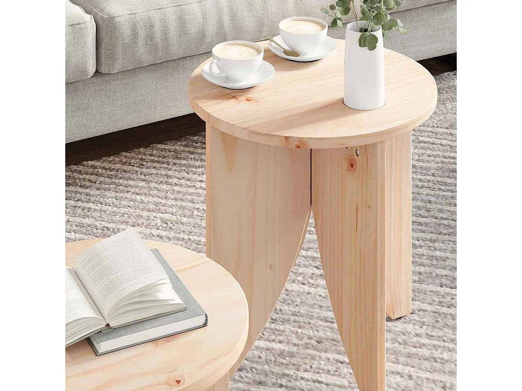 Mesa de Café 2 piezas Natural 41.5 x 41.5 x 44 cm