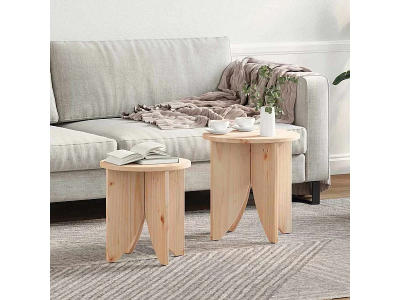 Table basse 2 pièces Naturel 41,5 x 41,5 x 44 cm