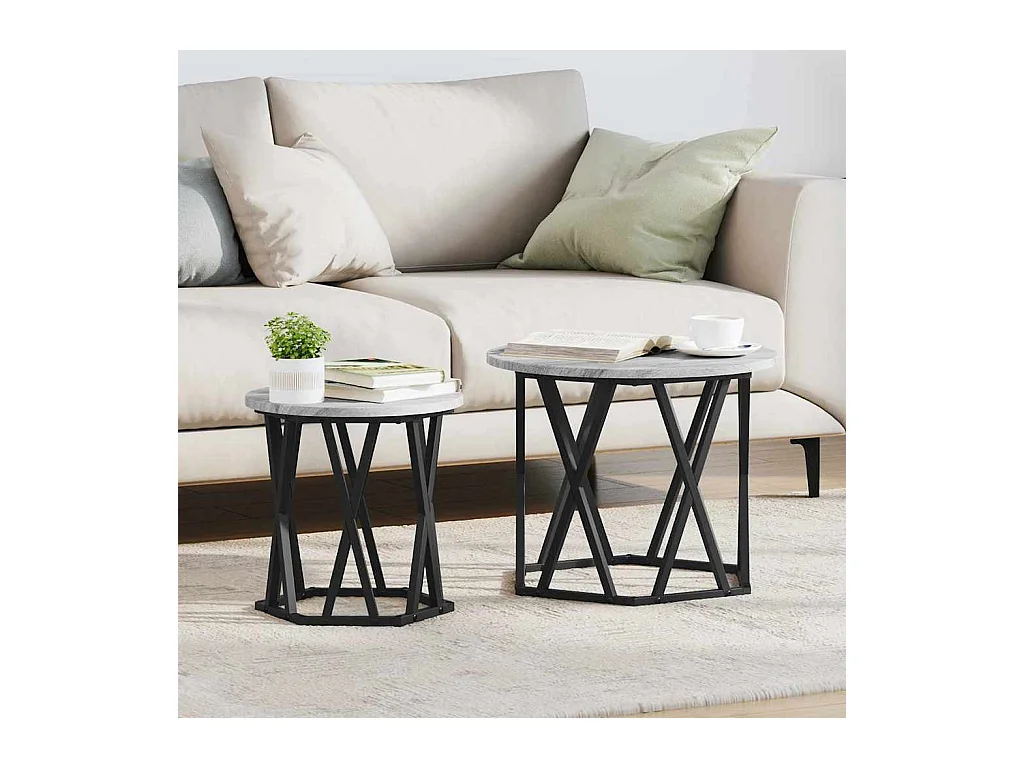 Table d'appoint 2 pièces Sonoma gris 50 x 50 x 40 cm