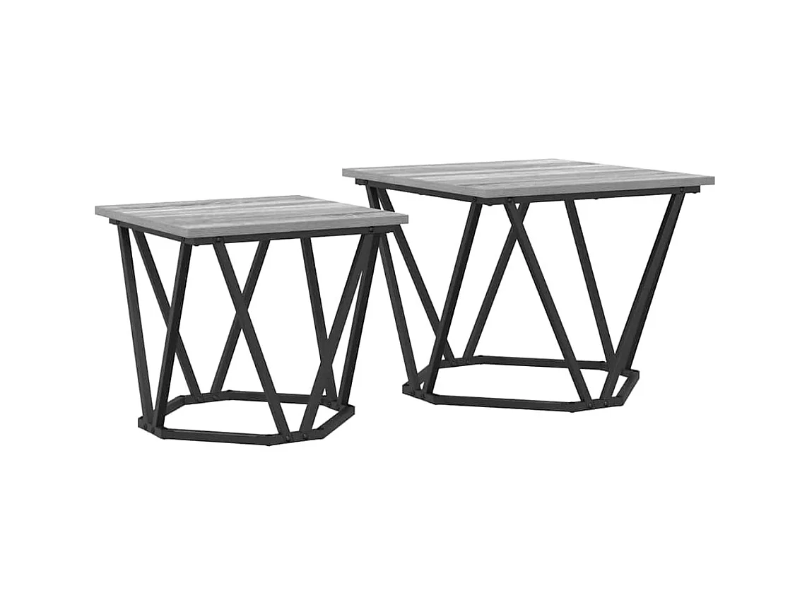 Ensemble de tables d'appoint 2 pièces Sonoma gris 50 x 50 x 40 cm