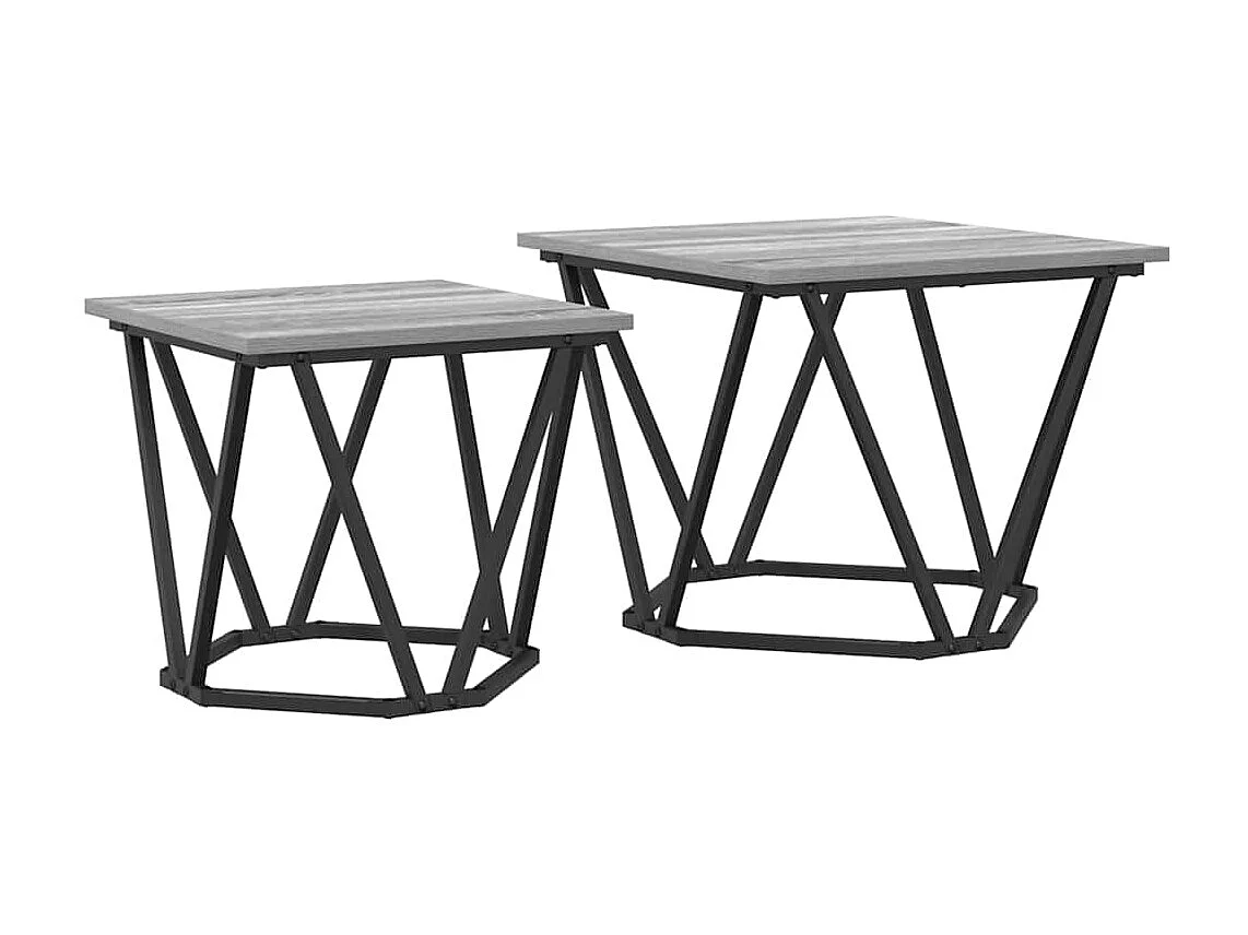 Ensemble de tables d'appoint 2 pièces Sonoma gris 50 x 50 x 40 cm