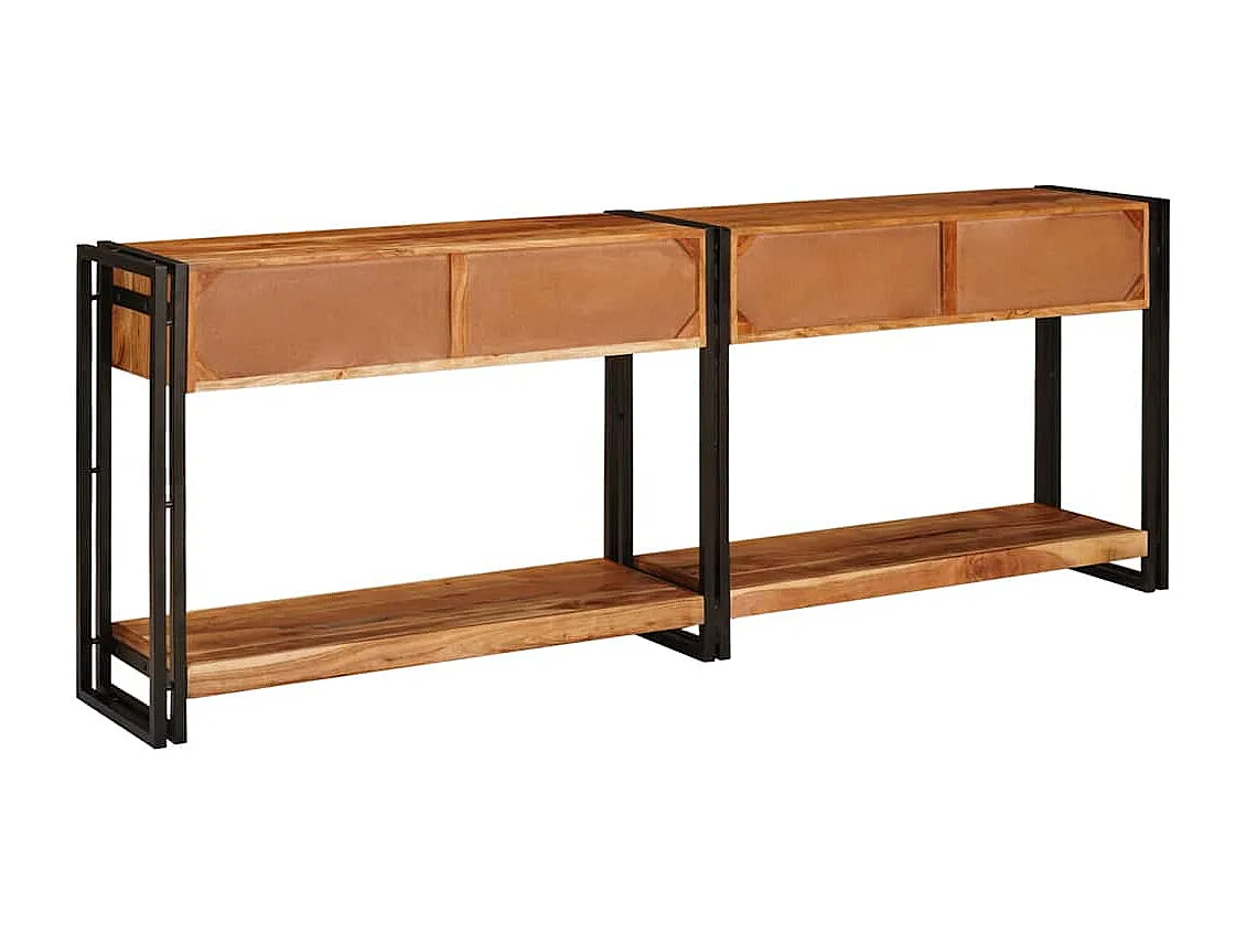 Tables d'appoint avec tiroir 2 pièces Marron Bois d'acacia massif