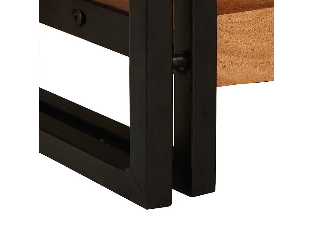 Tables d'appoint avec tiroir 2 pièces Marron Bois d'acacia massif