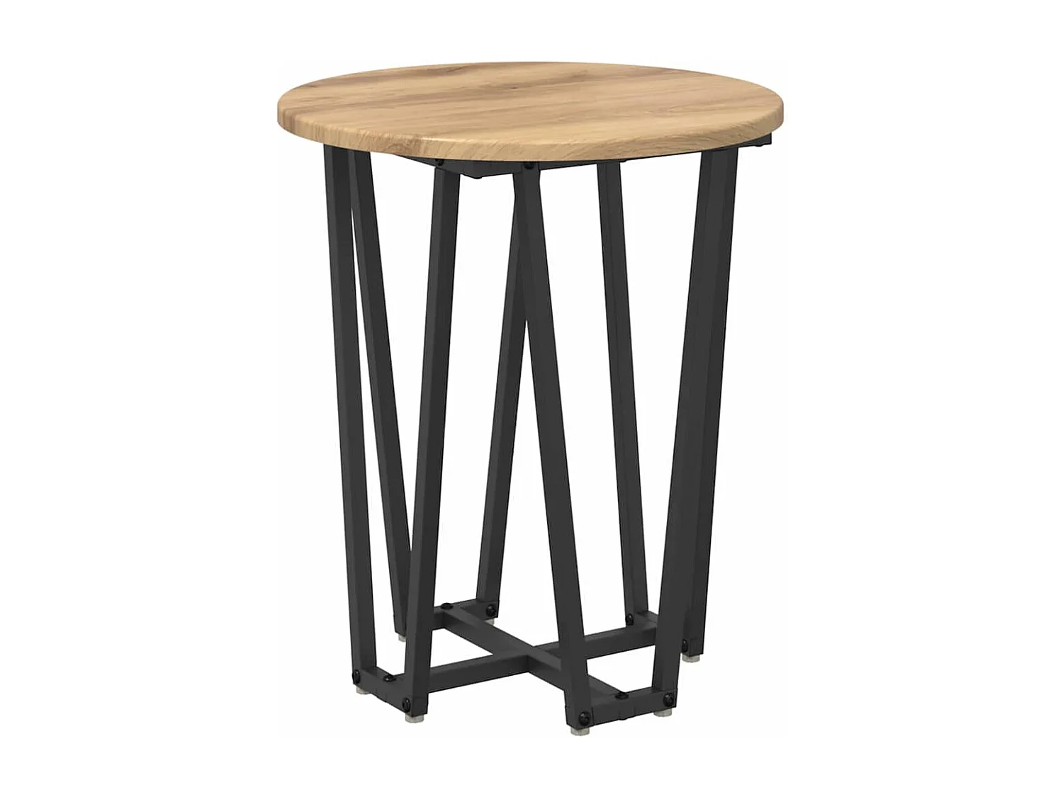 Ensemble de tables d'appoint 2 pièces Chêne artisanal et noir