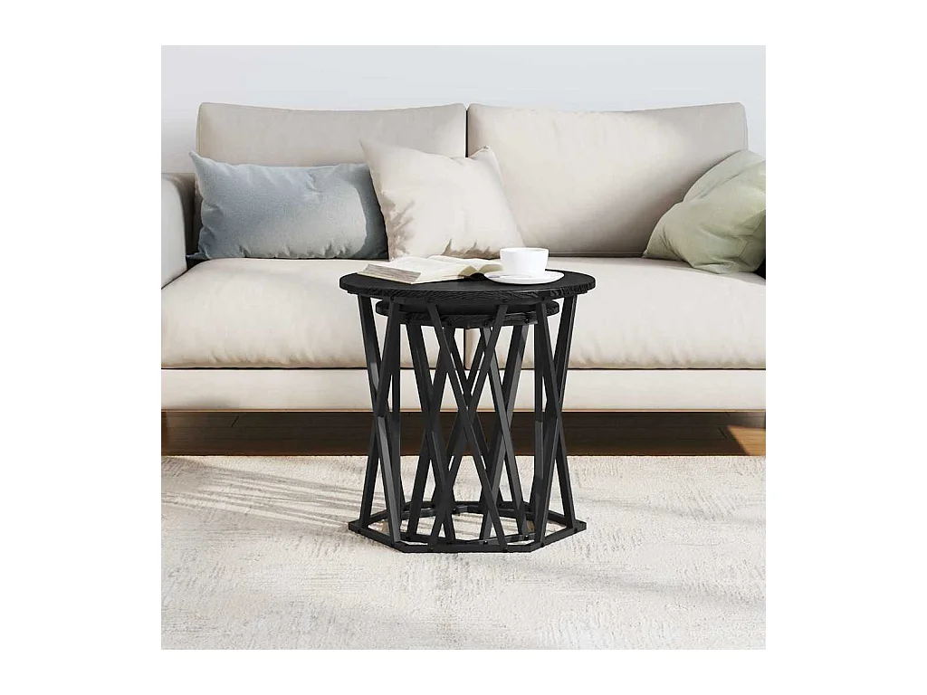 Table basse 2 pièces Chêne noir 50 x 50 x 50 cm