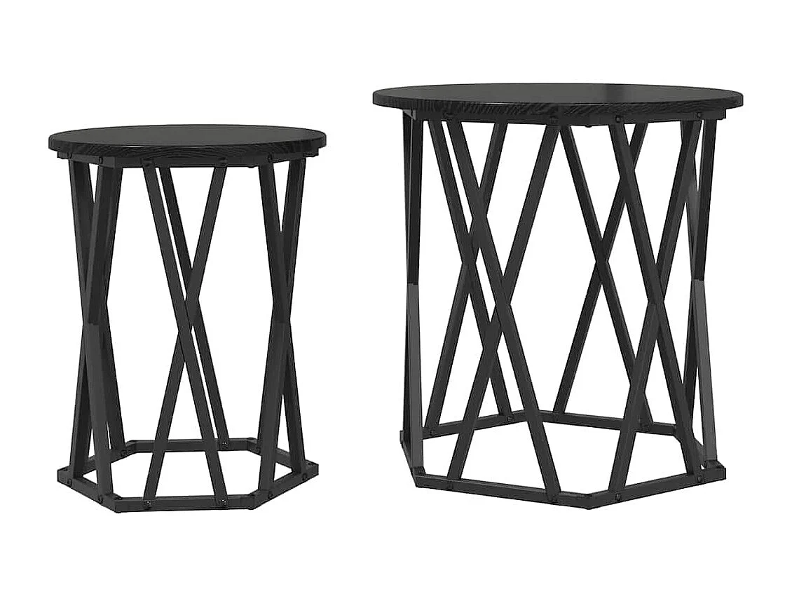 Table basse 2 pièces Chêne noir 50 x 50 x 50 cm