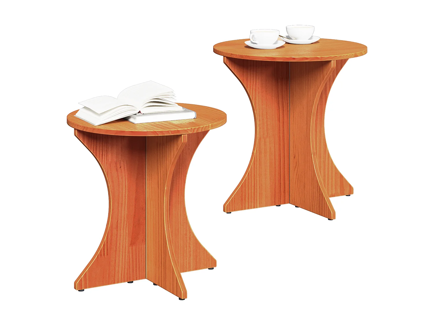 Mesa de centro 2 peças Castanho-mel 46 x 46 x 47 cm