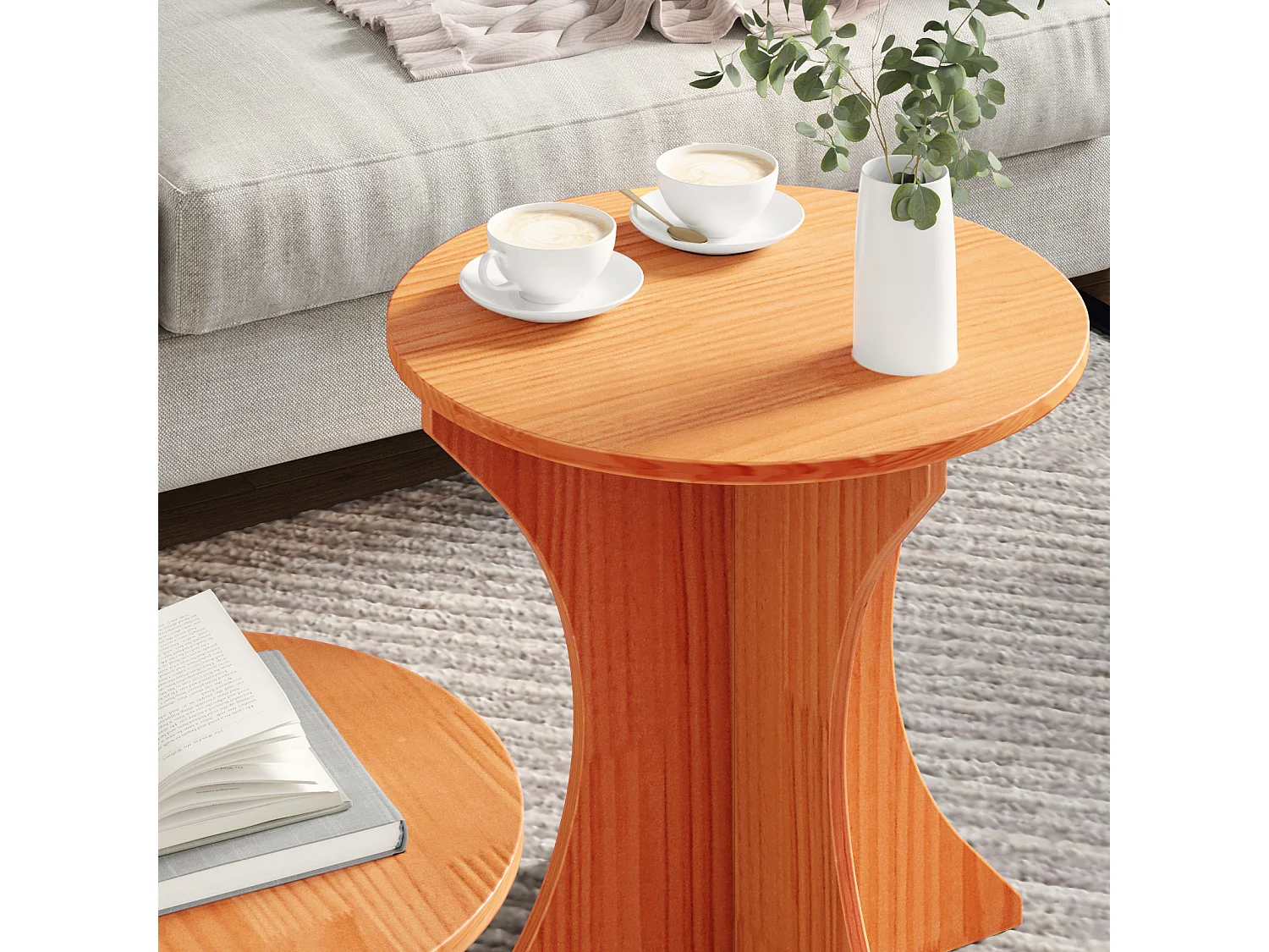 Mesa de centro 2 peças Castanho-mel 46 x 46 x 47 cm