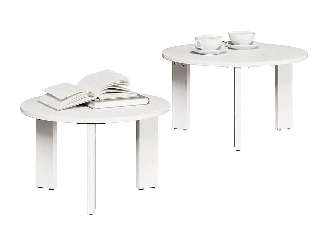 Mesa de Café 2 piezas Blanco 47.5 x 47.5 x 27 cm