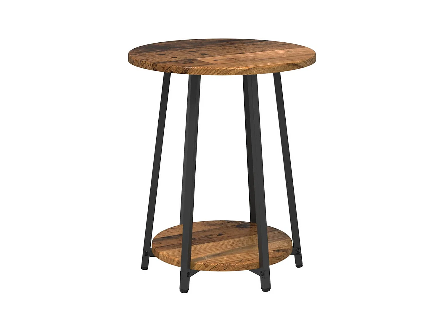 Ensemble de tables d'appoint 2 pièces Bois ancien et noir