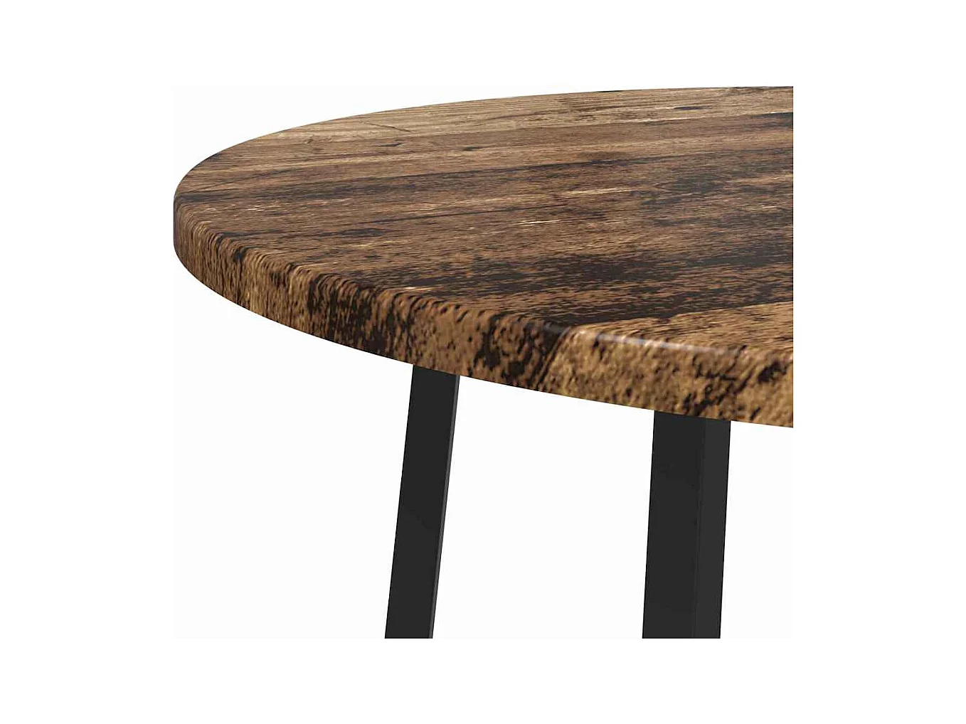 Ensemble de tables d'appoint 2 pièces Bois ancien et noir