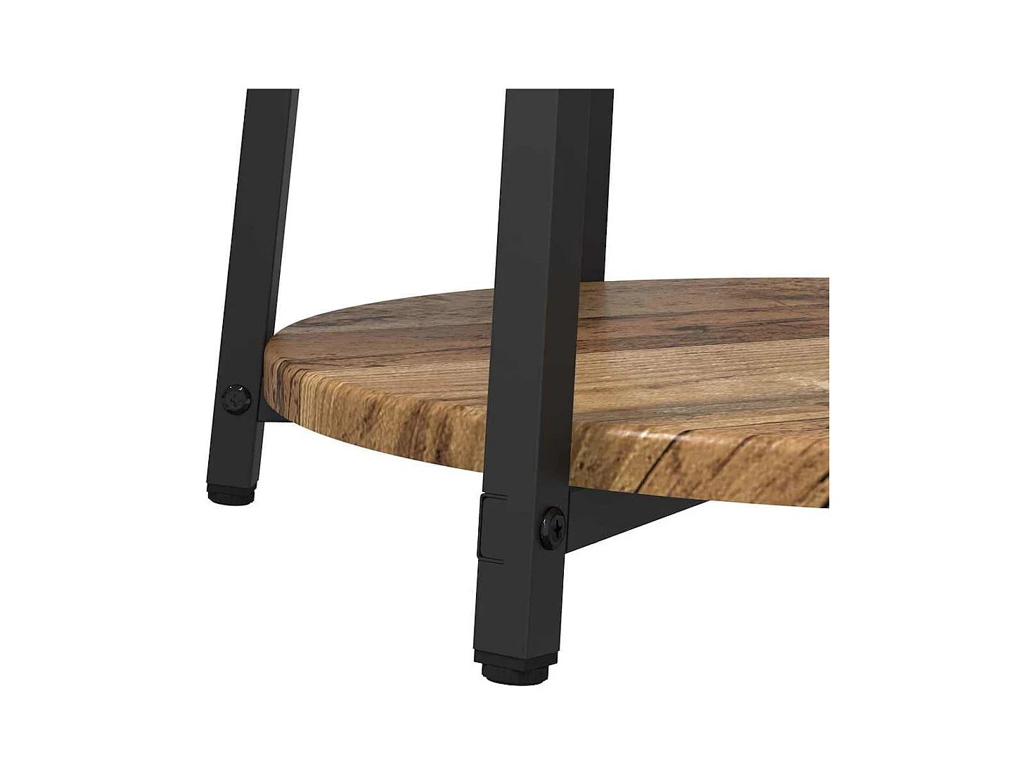 Ensemble de tables d'appoint 2 pièces Bois ancien et noir