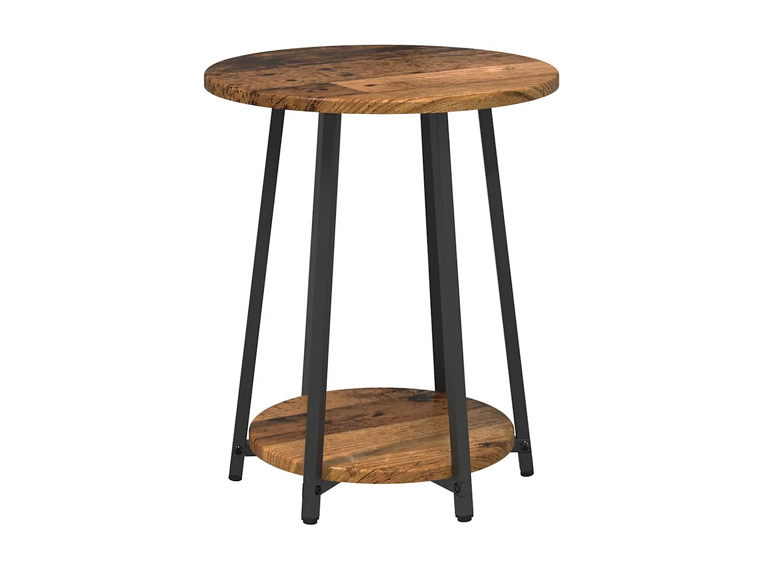 Bijzettafelset 2 pcs Oud hout en Zwart 50 x 50 x 51 cm